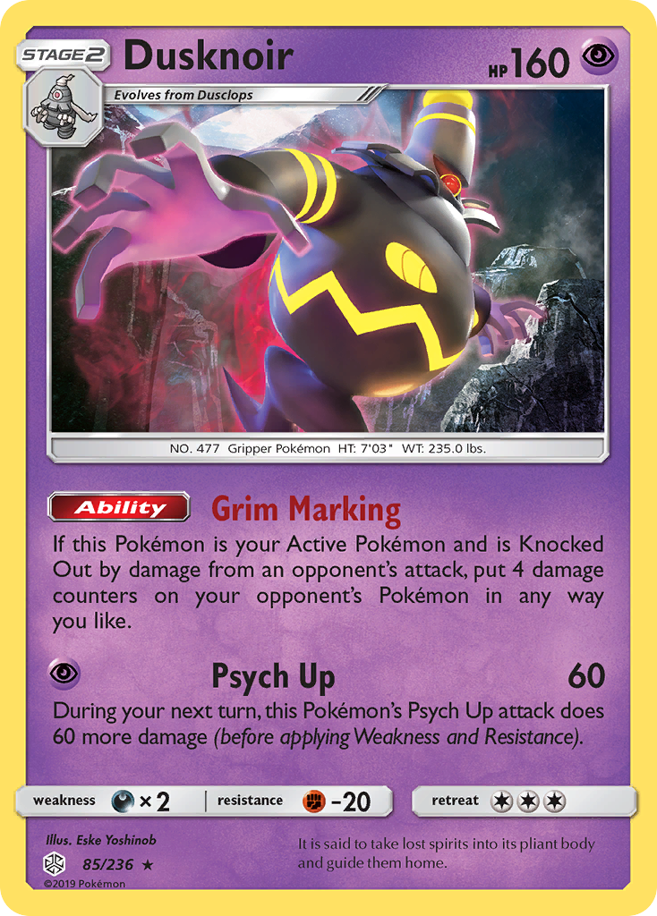 Dusknoir (85/236) - Cosmic Eclipse Pokémon Card