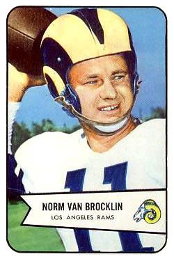 Norm Van Brocklin 1954 Bowman #8 Sports Card