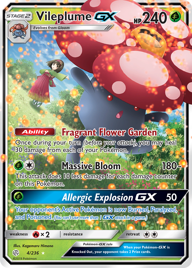 Vileplume GX (4/236) - Cosmic Eclipse Pokémon Card