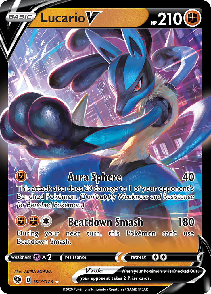 Lucario V (27/73) - Champion's Path Pokémon Card