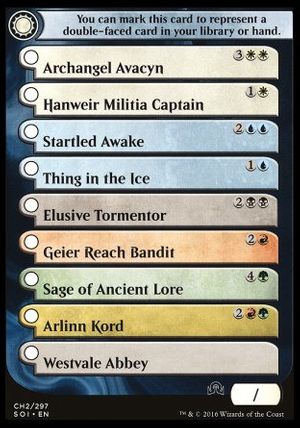 Double-faced cards checklist 2 (Shadows over Innistrad)