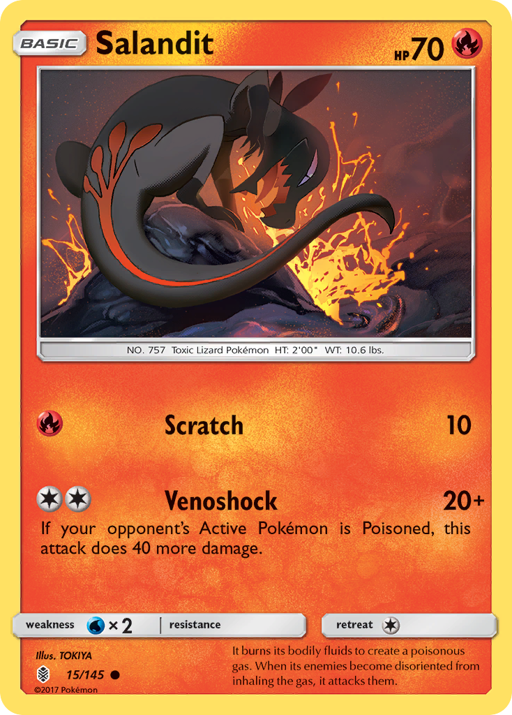 Salandit (15/145) - Guardians Rising Pokémon Card