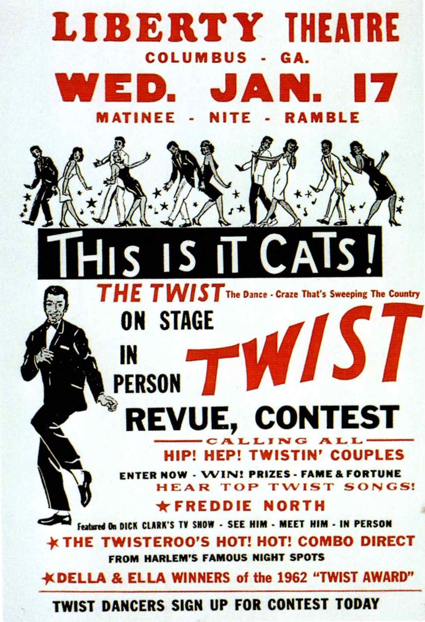 AOR-1.74 This is it Cats! Twist Contest Liberty Theatre 1962 Concert Poster
