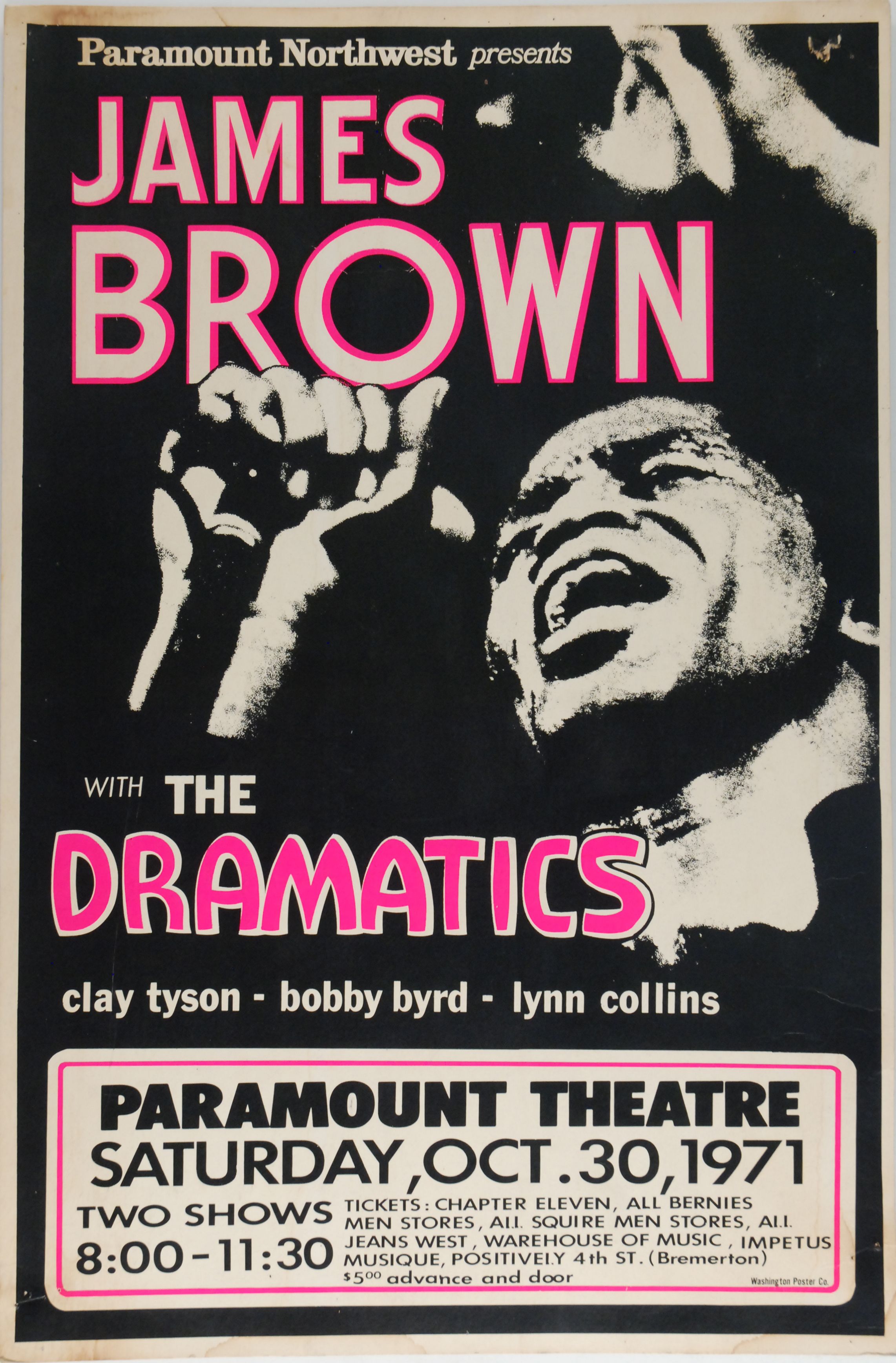 James Brown Paramount Theatre Concert Poster