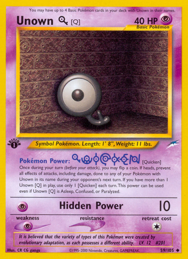 Unown [Q] Pokémon Card