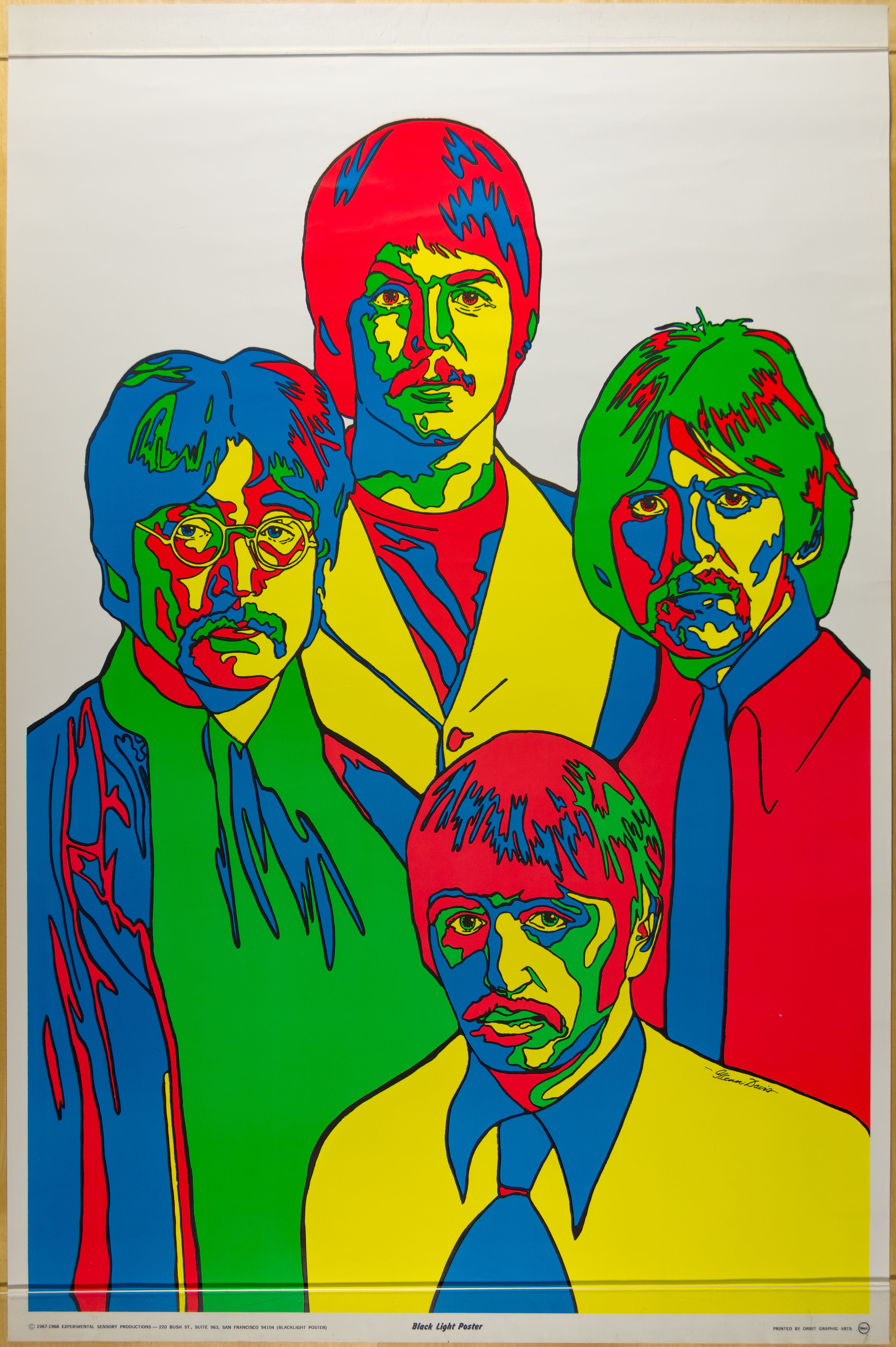 The Beatles "Portrait" Glenn Davis 1967 Headshop Poster Concert Poster