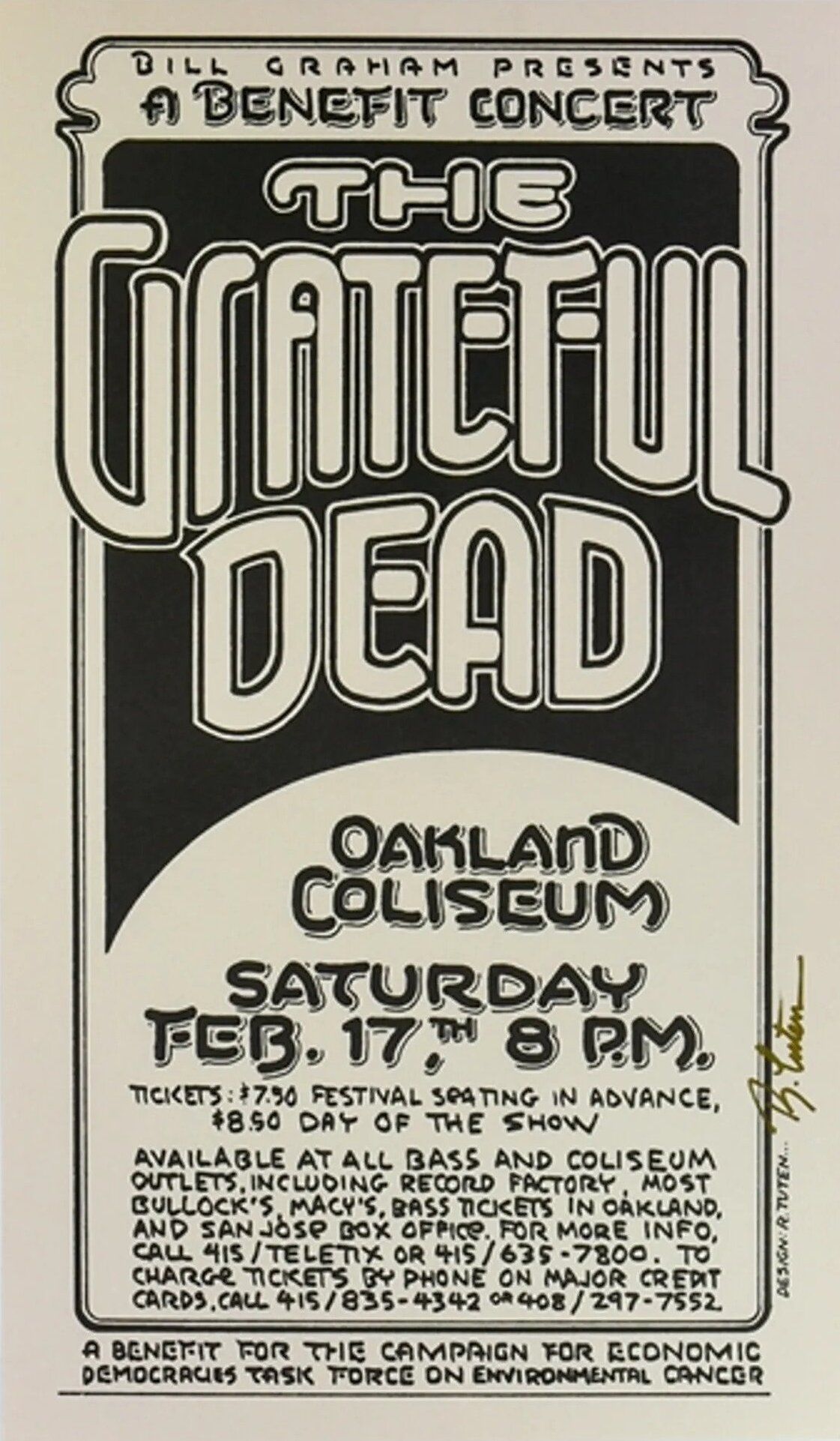 Grateful Dead Oakland Coliseum 1979 Concert Poster