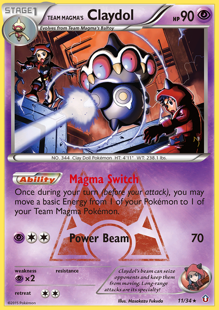 Team Magma's Claydol (11/34) - Double Crisis Pokémon Card