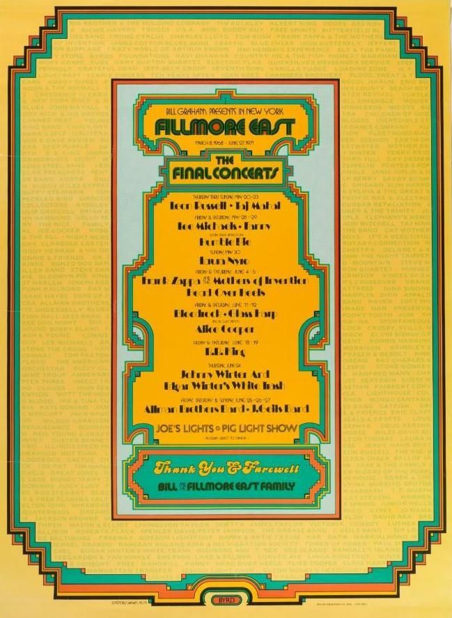 FE-11 Allman Brothers Band Fillmore East 1971 Concert Poster