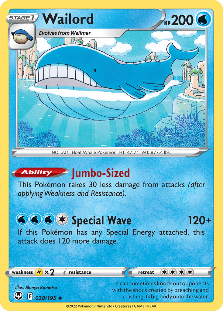 Wailord (38/195) - Silver Tempest Pokémon Card