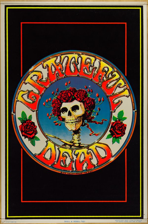 Grateful Dead Skull & Roses 1971 Black Velvet Poster Value - GoCollect ...