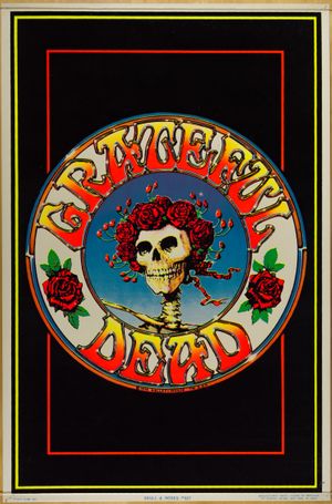 Grateful Dead Skull & Roses 1971 Black Velvet Poster