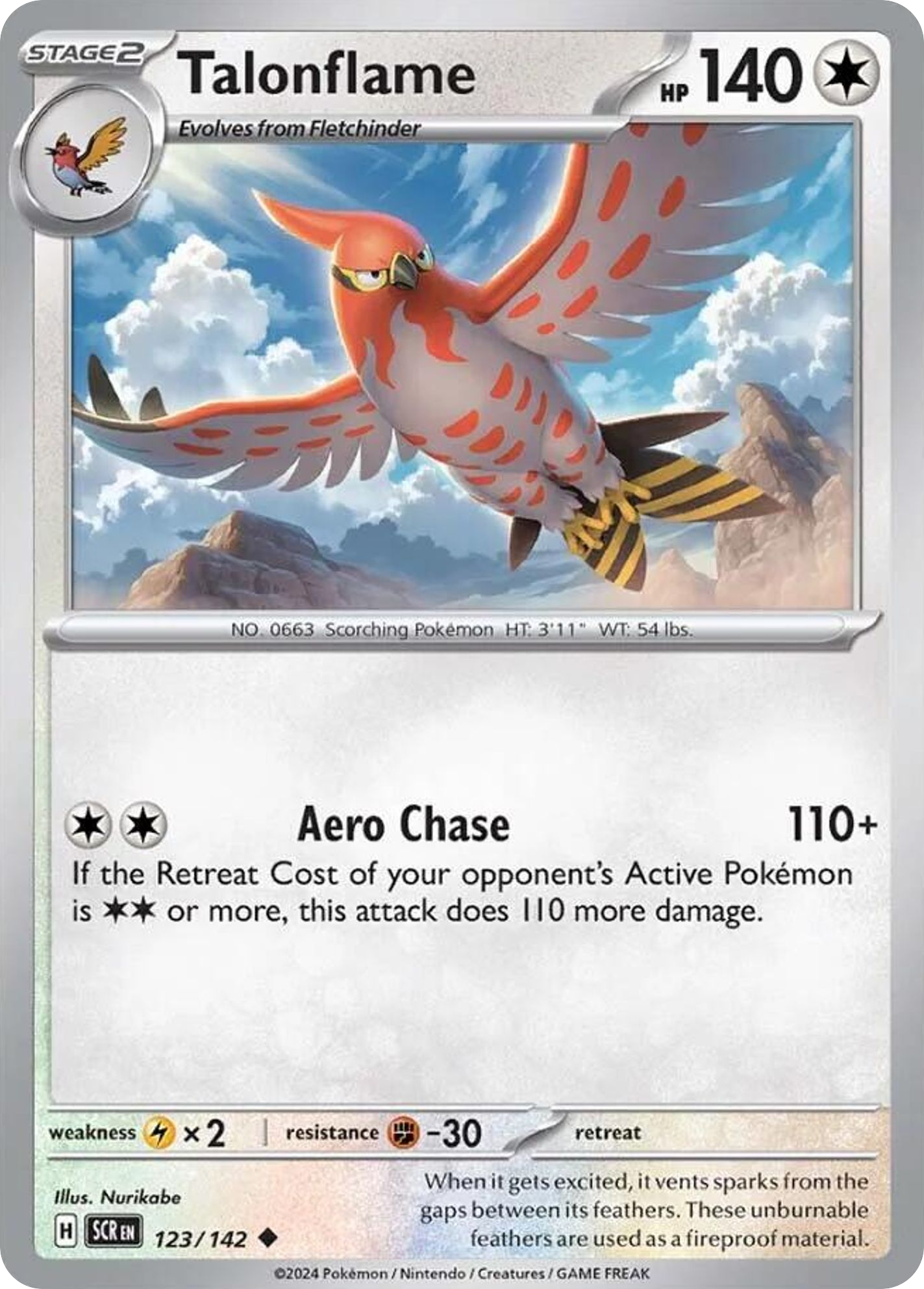 Talonflame (123/142) - Stellar Crown Pokémon Card