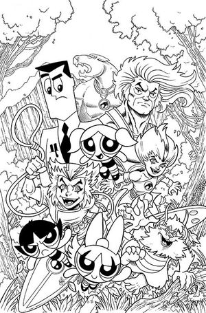 ThunderCats / The Powerpuff Girls #2 (Cvr N Inc 1:10 Ken Haeser Foc Bonus Line Art Virgin Variant)