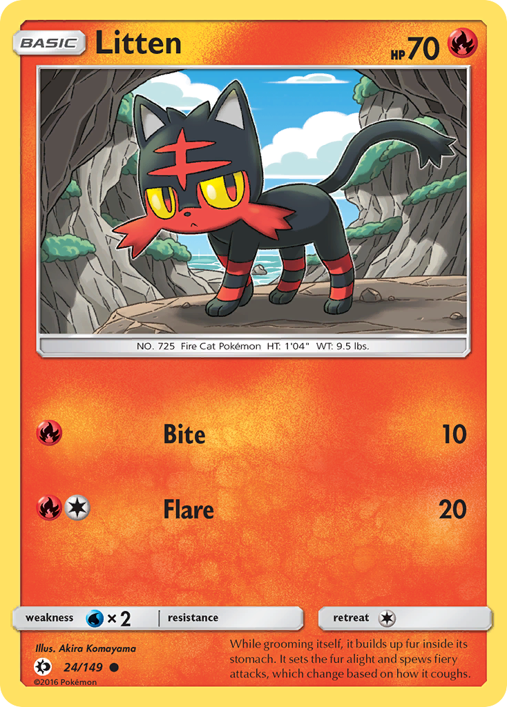 Litten (24/149) - Sun & Moon Pokémon Card