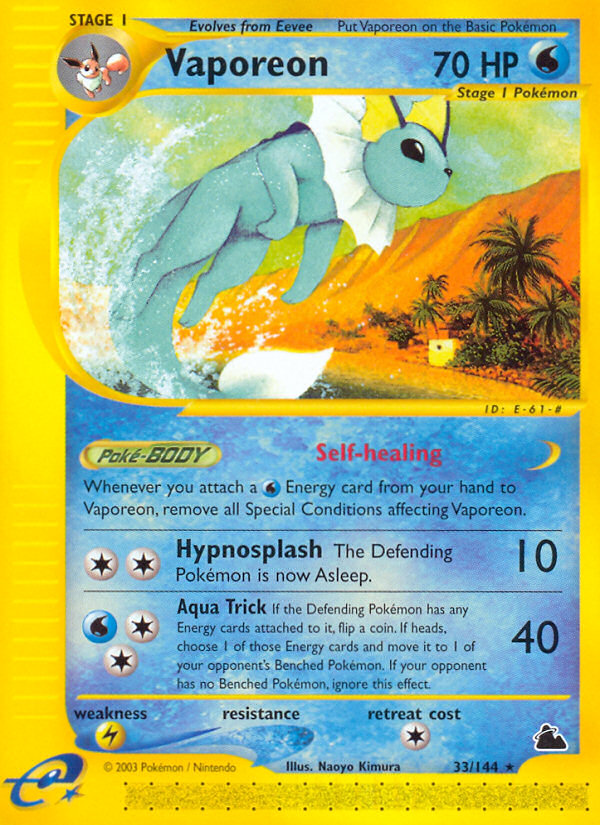 Vaporeon (33/144) - Skyridge Pokémon Card