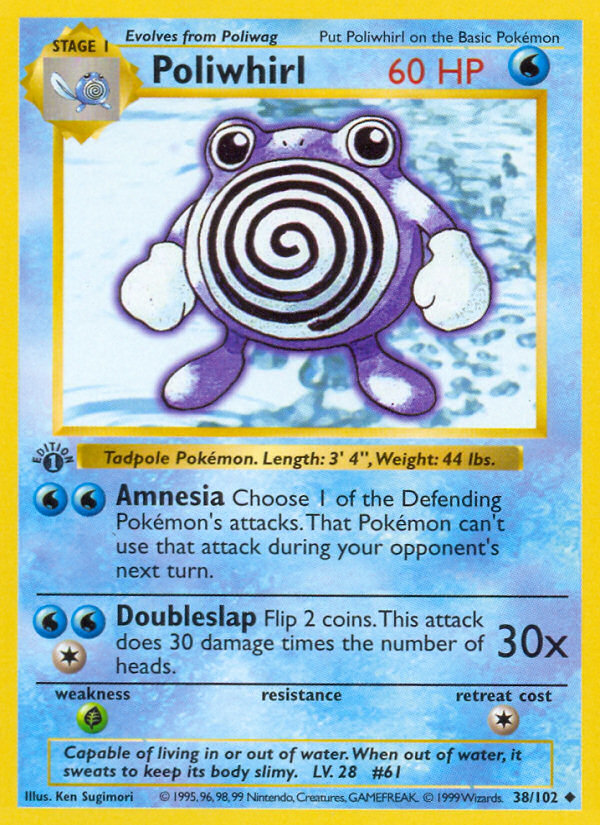 Poliwhirl (38/102) - Base (1st Edition) Pokémon Card