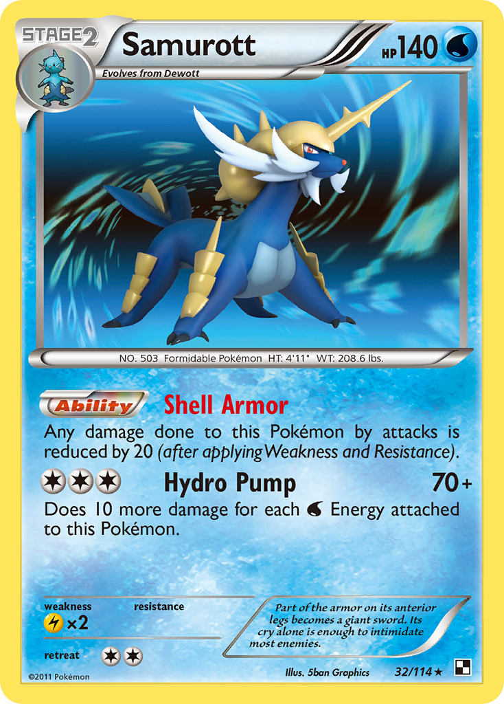 Samurott (32/114) - Black & White Pokémon Card