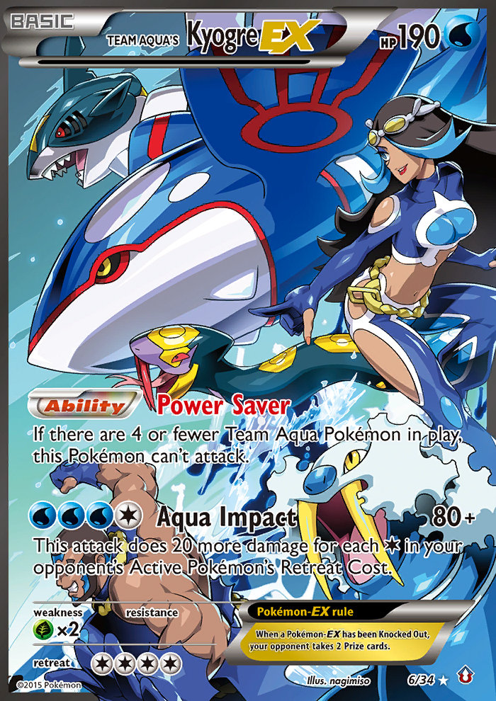 Team Aqua's Kyogre EX (6/34) - Double Crisis Pokémon Card