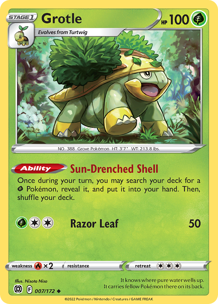 Grotle (7/172) - Brilliant Stars Pokémon Card