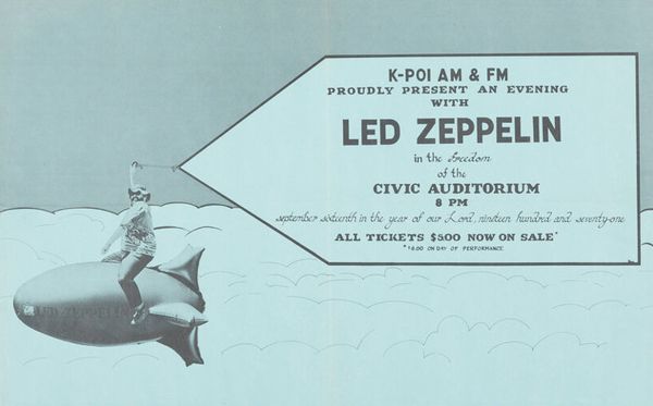 Led Zeppelin Honolulu Civic Auditorium 1971