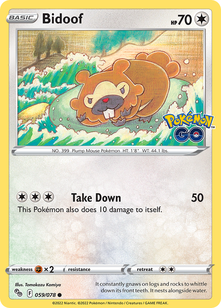 Bidoof (59/78) - Pokémon GO Pokémon Card