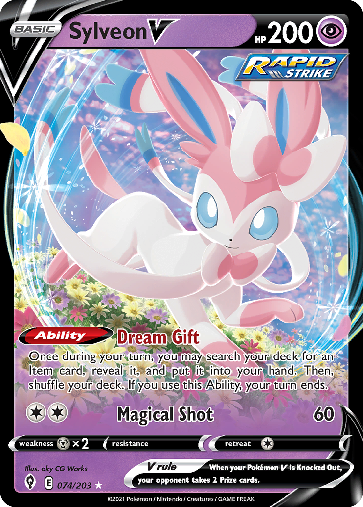 Sylveon V (74/203) - Evolving Skies Pokémon Card