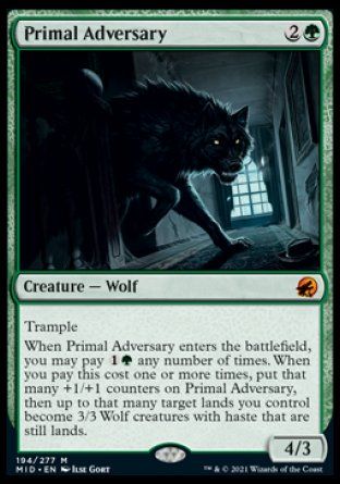 Primal Adversary (Innistrad: Midnight Hunt) Trading Card