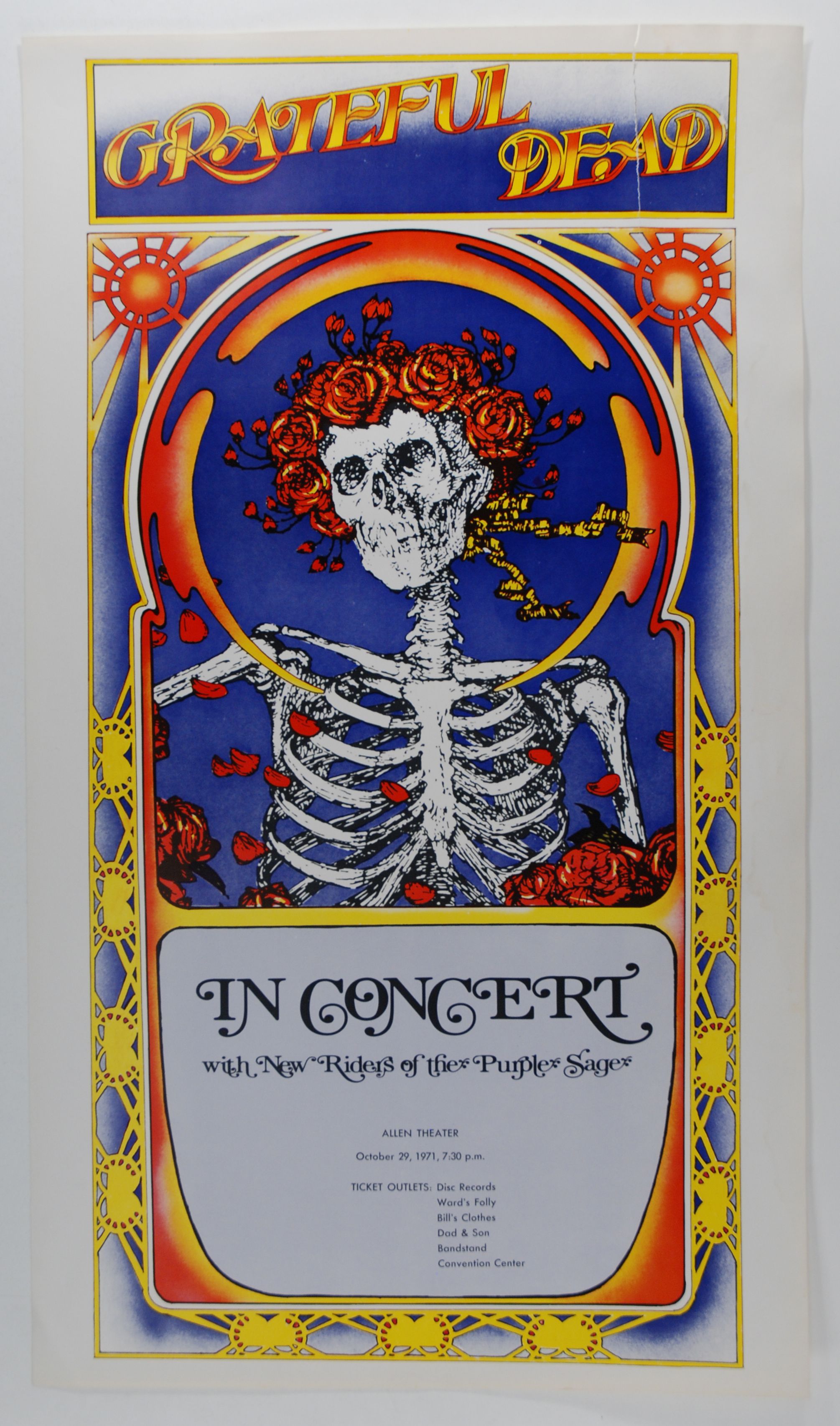 Grateful Dead Allen Theater 1971 Concert Poster