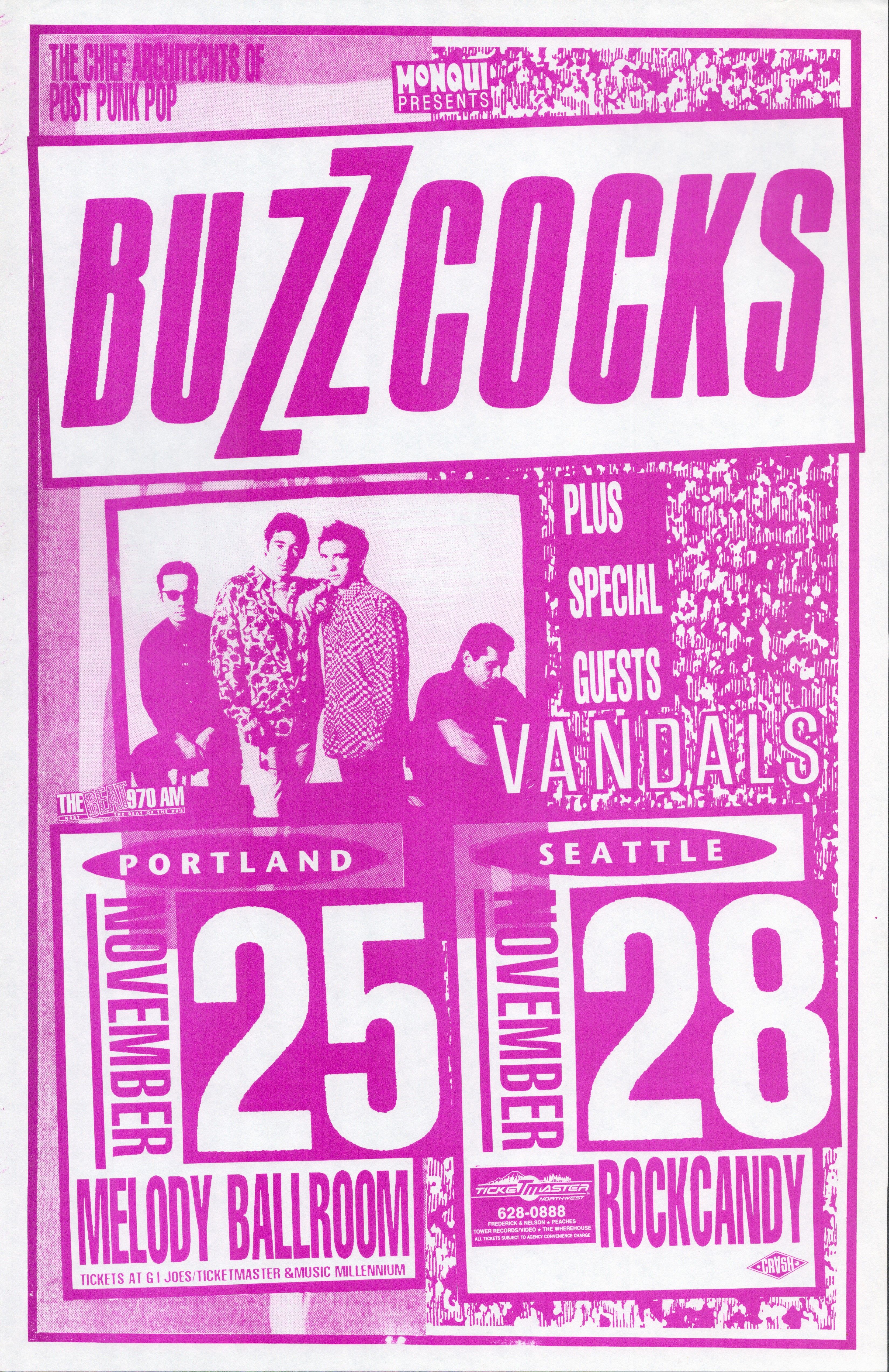 MXP-53.3 Buzzcocks Melody Ballroom & Rockcandy 1992 Concert Poster