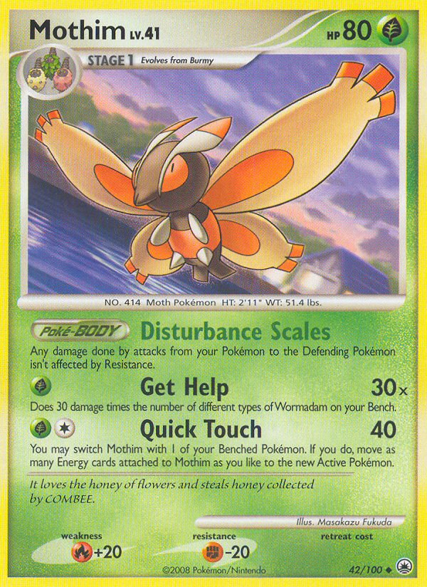 Mothim (42/100) - Majestic Dawn Pokémon Card