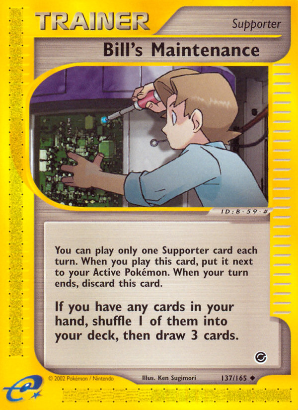 Bill's Maintenance (Trainer: Supporter) (137/165) - Expedition Base Set Pokémon Card