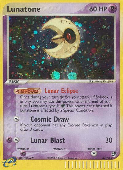 Lunatone (8/100) - Sandstorm Pokémon Card