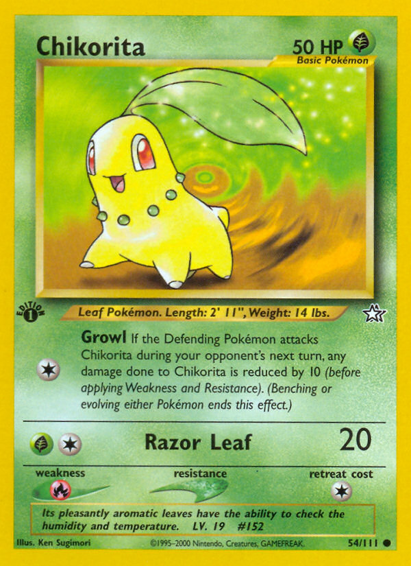 Chikorita (54/111) - Neo Genesis Pokémon Card