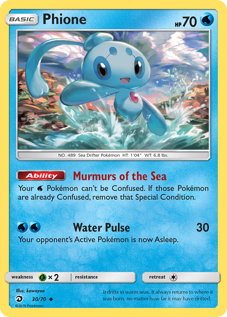 Phione (30/70) - Dragon Majesty Pokémon Card