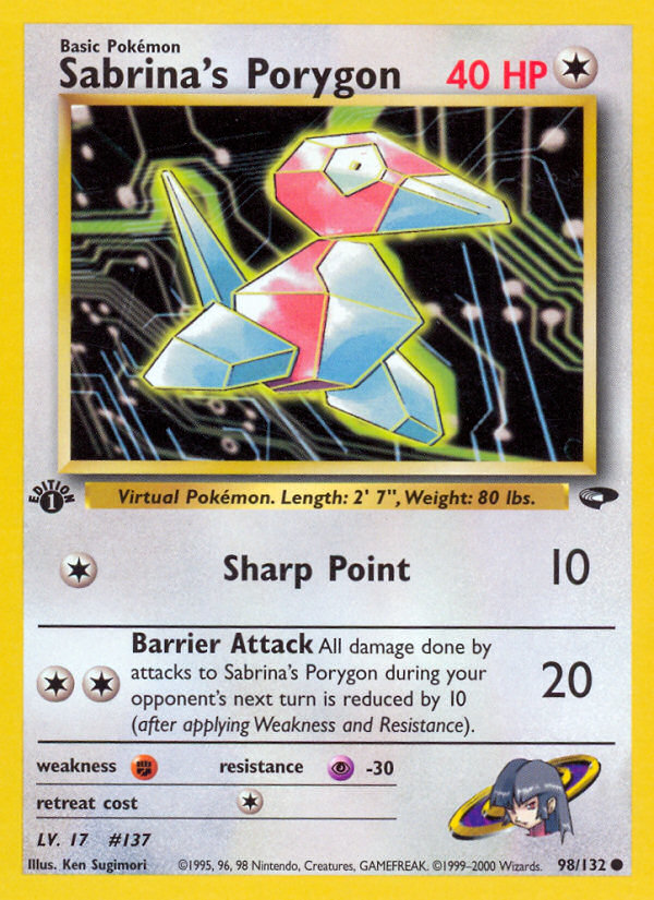 Sabrina's Porygon (98/132) - Gym Challenge (1st Edition) Pokémon Card