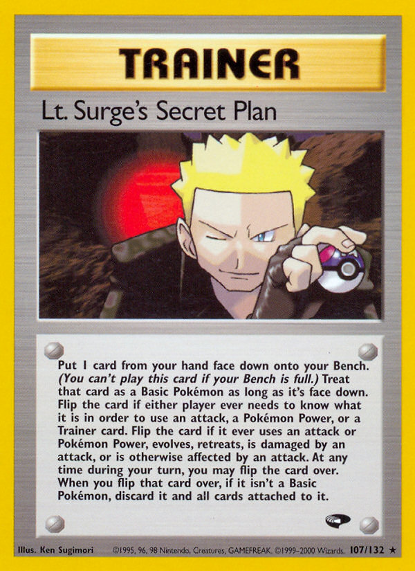 Lt. Surge's Secret Plan (107/132) - Gym Challenge (1st Edition) Pokémon Card