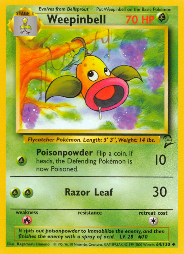 Weepinbell (64/130) - Base Set 2 Pokémon Card