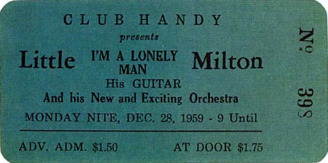 AOR-1.35 Little Milton Club Handy Ticket 1959 Concert Poster