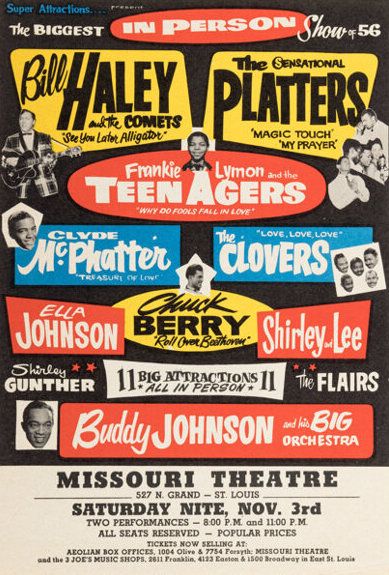 Bill Haley & Chuck Berry Missouri Theatre Handbill 1956 Concert Poster
