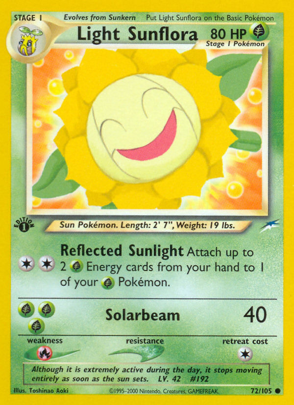 Light Sunflora (72/105) - Neo Destiny Pokémon Card