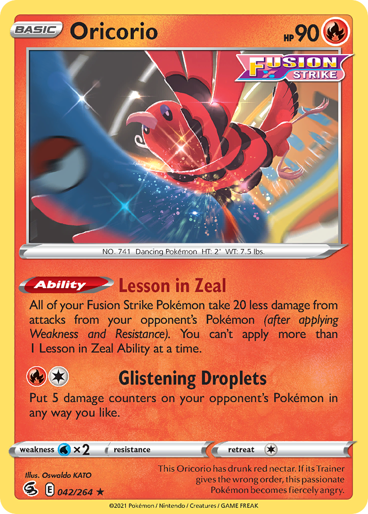 Oricorio (42/264) - Fusion Strike Pokémon Card