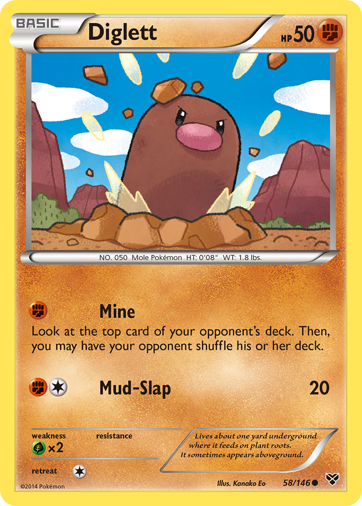 Diglett (58/146) - XY Pokémon Card