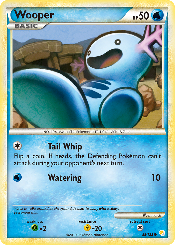 Wooper (88/123) - HeartGold & SoulSilver Pokémon Card