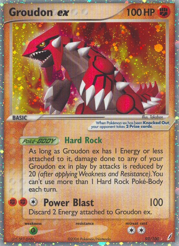 Groudon ex (93/100) - Crystal Guardians Pokémon Card