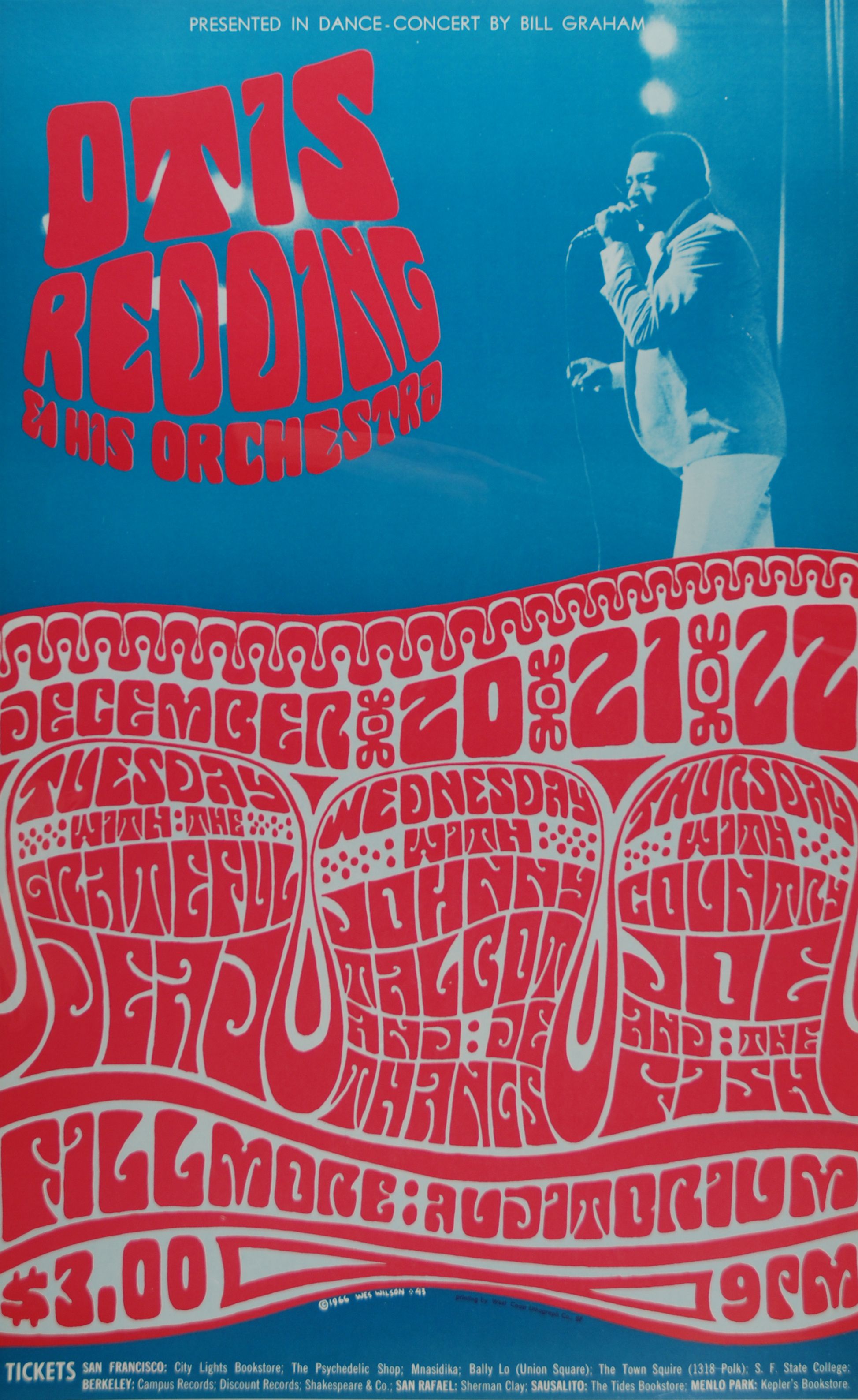 BG-43-OP-1 Otis Redding The Fillmore 1966 Concert Poster
