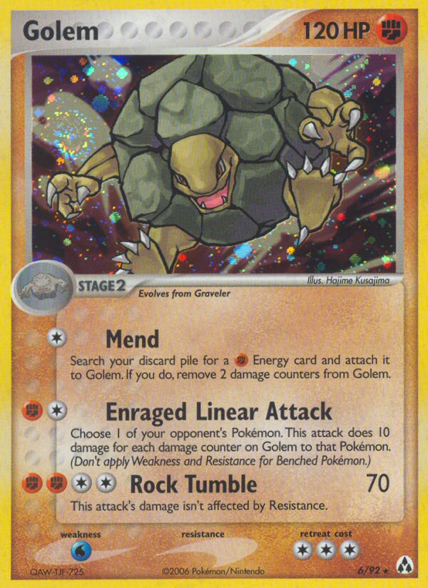 Golem (6/92) - Legend Maker Pokémon Card