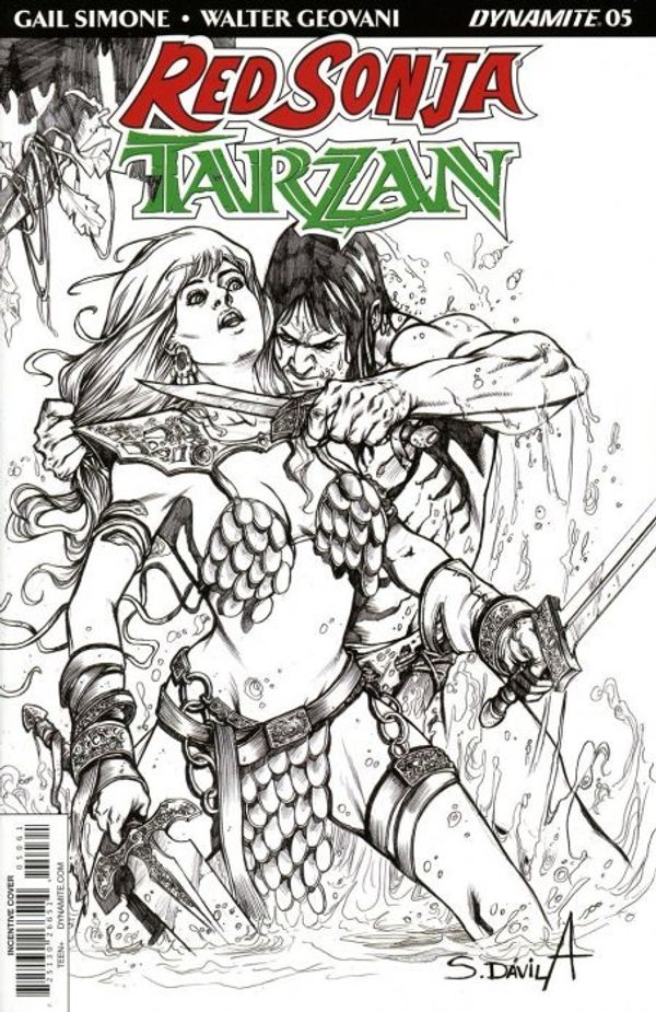 Red Sonja/Tarzan #5 (20 Copy Davila B&w Cover)