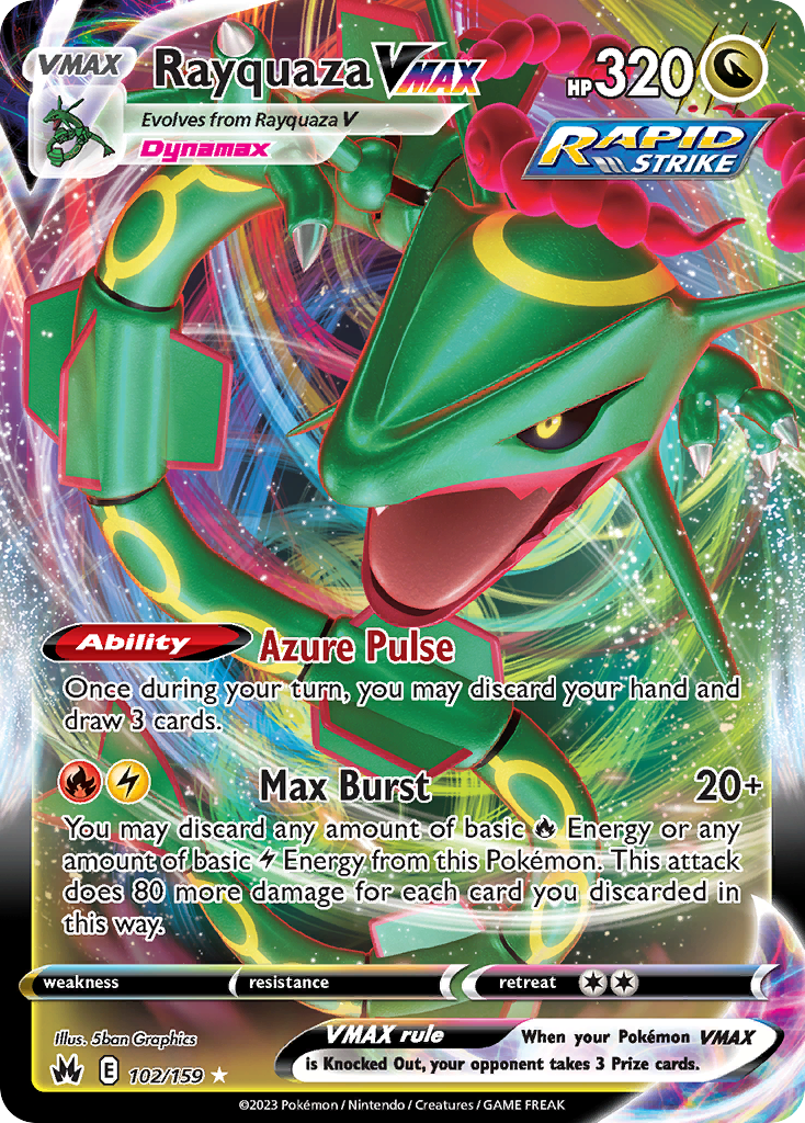 Rayquaza VMAX (102/159) - Crown Zenith Pokémon Card