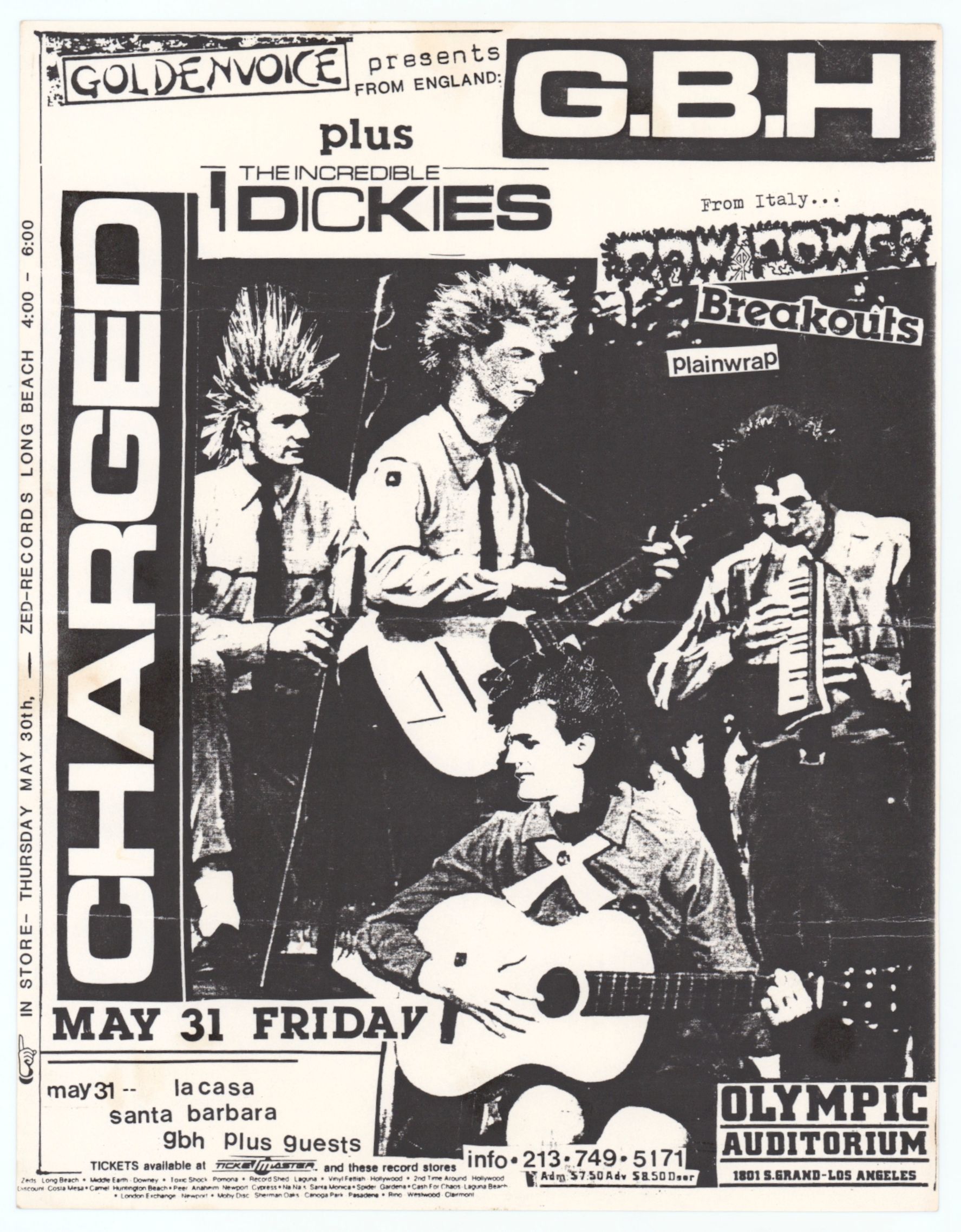 GBH & The Dickies Olympic Auditorium 1985 Value - GoCollect (gbh ...